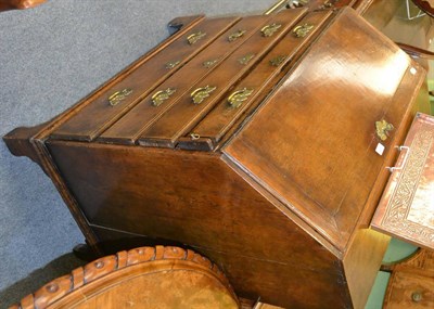 Lot 1256 - George III oak bureau