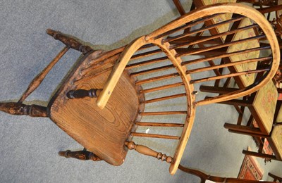 Lot 1273 - A Victorian elm high back Windsor chair