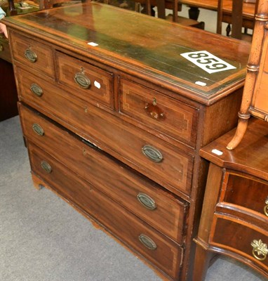 Lot 1297 - Mahogany and inlaid chest of three short and three long drawers