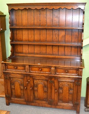 Lot 1321 - Titchmarsh & Goodwin carved oak dresser and rack