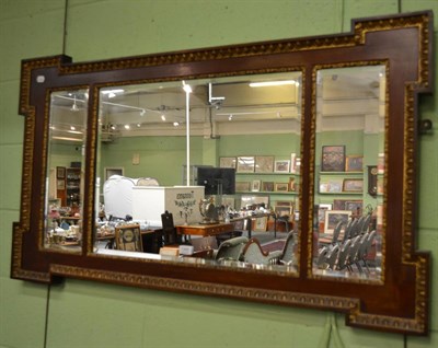 Lot 1340 - A three glass mahogany framed mirror with parcel gilt