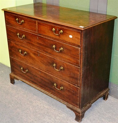 Lot 1352 - A Georgian mahogany four height chest of drawers