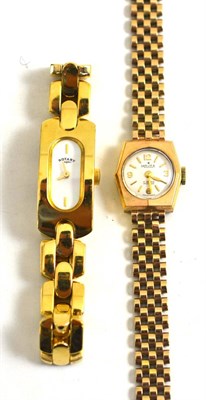 Lot 10 - A lady's Rotary wristwatch and a 9ct gold wristwatch