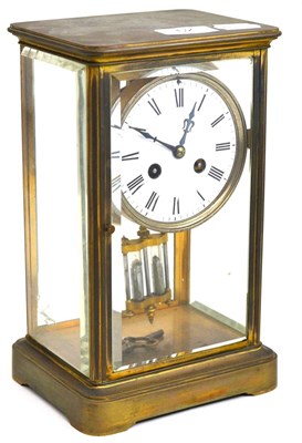 Lot 62 - A four glass mantel clock (a.f.)