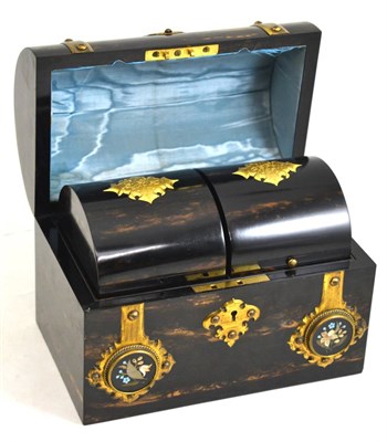 Lot 85 - A 19th century brass mounted tea caddy