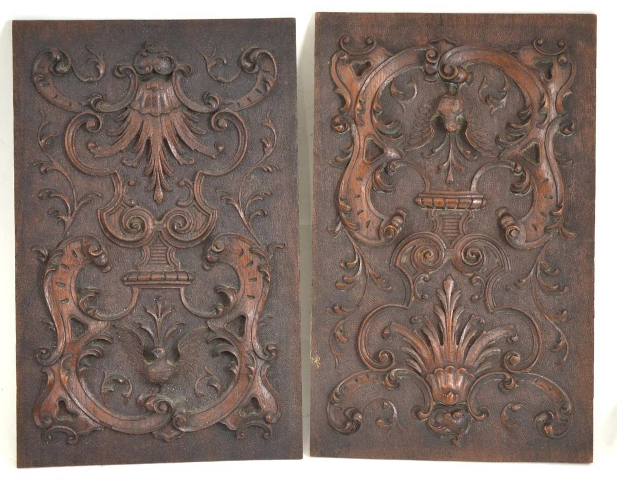 Lot 86 - A pair of 19th century carved panels