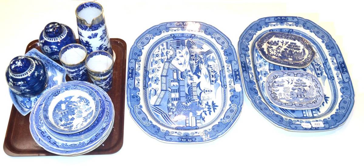 Lot 422 - Quantity of blue and white china (some a.f.)
