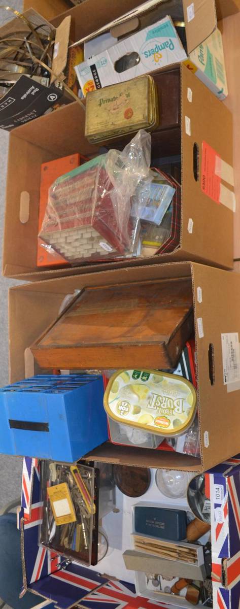 Lot 1014 - A quantity of watch parts, glasses, tools etc (in six boxes)