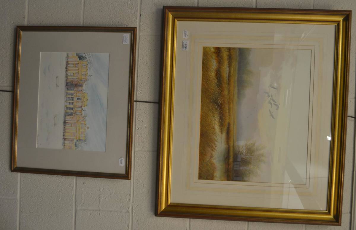 Lot 1206 - John R Todd, ";New Arrivals";, acrylic on board, together with a indistinctly signed watercolour of