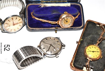 Lot 52 - Two ladies cased wristwatches, Rotary wristwatch and a Talis wristwatch (4)