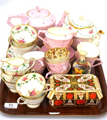 Lot 53 - Shelly print tea set, Paragon part set, Hadleys Worcester vase, box etc