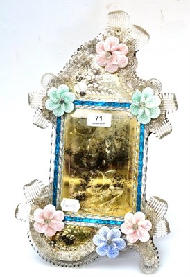 Lot 71 - A Victorian clear and coloured glass easel mirror