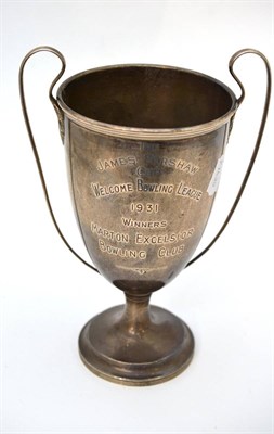Lot 90 - A silver trophy cup