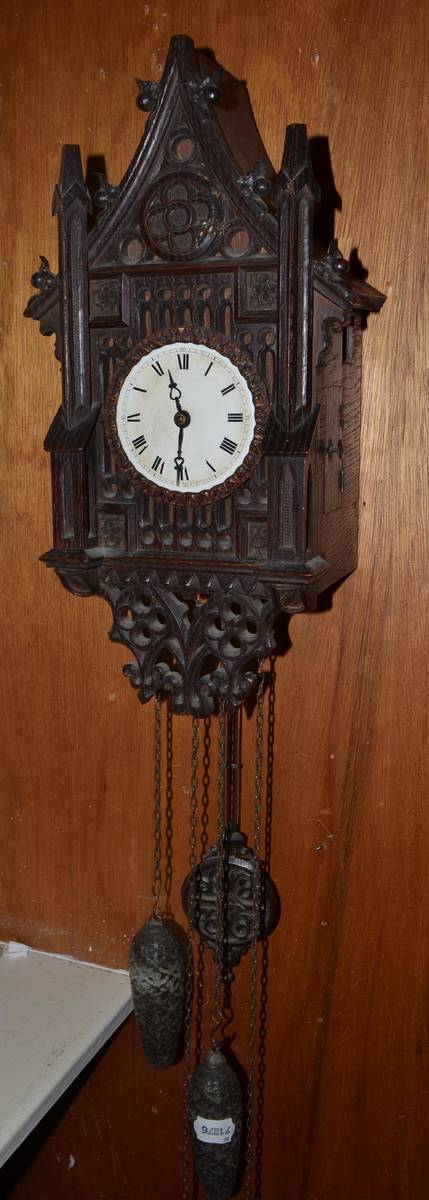 Lot 416 - A Gothic style twin weight driven cuckoo clock, circa 1880