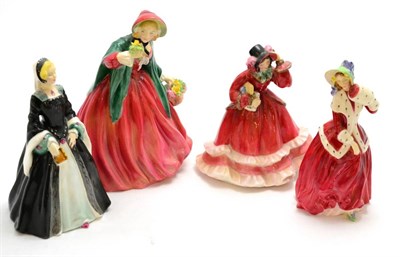 Lot 3 - Four Royal Doulton figures 'Christmas Time' HN2110, 'Christmas Morn' HN1992, 'Janice' HN2165...