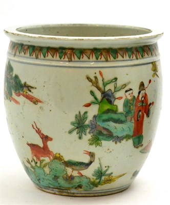 Lot 4 - Chinese jardiniere decorated with figures