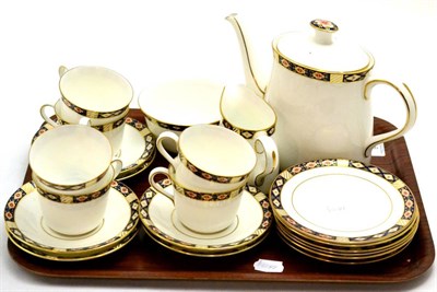 Lot 9 - A Royal Crown Derby 'Kedleston' pattern tea service comprising of a teapot, cream, sugar, six...