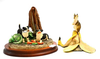 Lot 33 - Two Border Fine Art figures 'Helping Out' and 'Mouse with Banana'