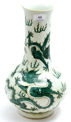 Lot 48 - A Chinese baluster vase decorated with dragons and flaming pearls