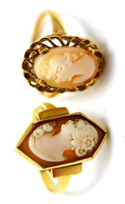 Lot 85 - Two cameo rings