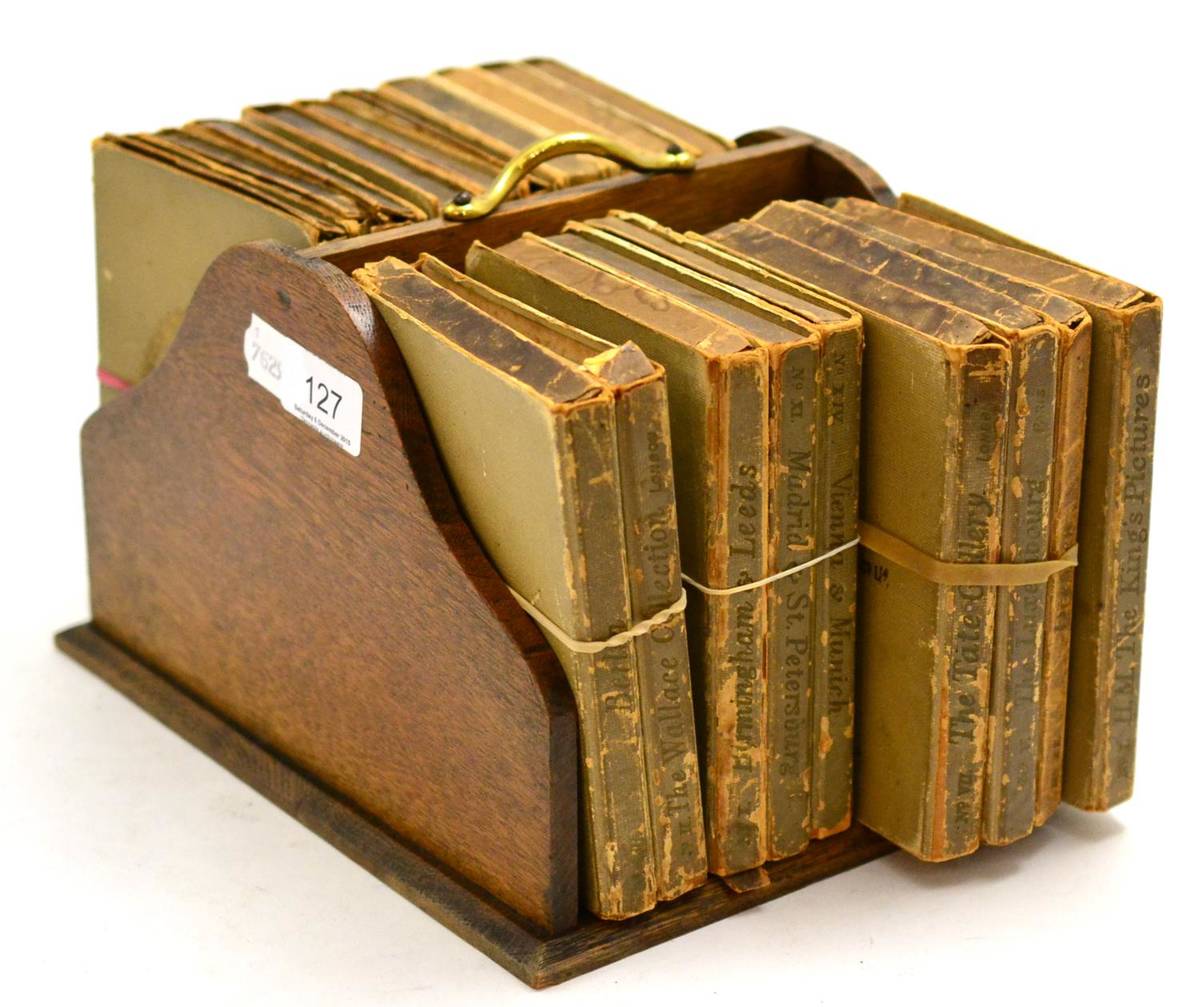 Lot 127 - The Burlington Art, Miniatures, a collection of nineteen groups of engravings in an oak stand