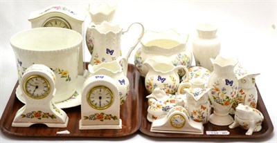 Lot 134 - Assorted Aynsley Cottage Garden pattern decorative china including timepieces, model animals,...