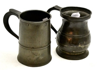 Lot 147 - Two late 18th century pewter tankards