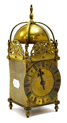 Lot 148 - Brass lantern clock