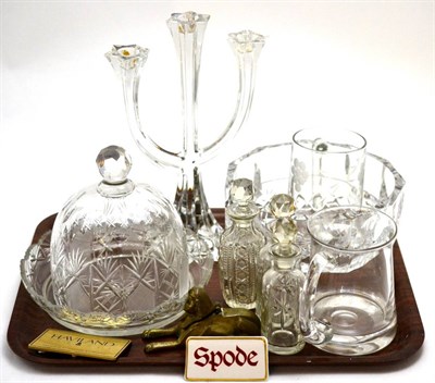 Lot 152 - Orrefors bowl, a glass candelabrum and assorted glassware