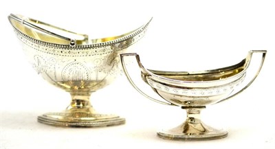 Lot 164 - Two silver Georgian sugar dishes