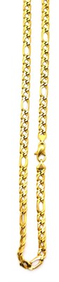 Lot 187 - A 9ct gold figaro link necklace