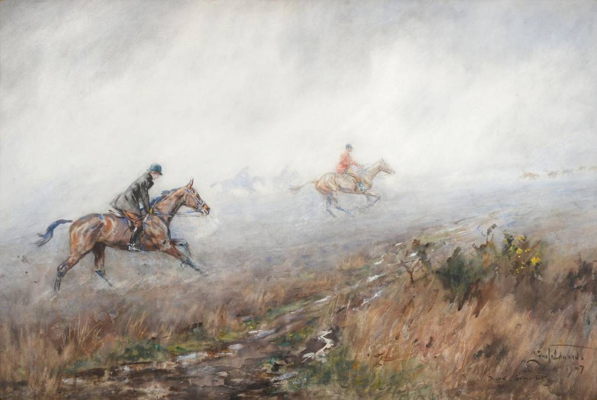 Lot 5 - Lionel Dalhousie Robertson Edwards RI (1878-1966)   "Running into Fog, The Devon and Somerset "...