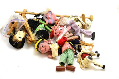 Lot 231 - A collection of Pelham puppets including skeleton, muffin the mule, witch etc