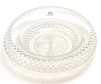 Lot 233 - A Regency diamond and hobnail cut glass epergne bowl