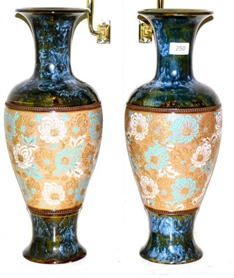 Lot 250 - Pair of Doulton stoneware vases