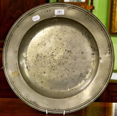 Lot 281 - Pewter charger