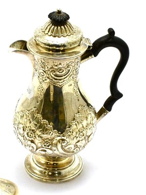 Lot 311 - Silver coffee pot, London 1896