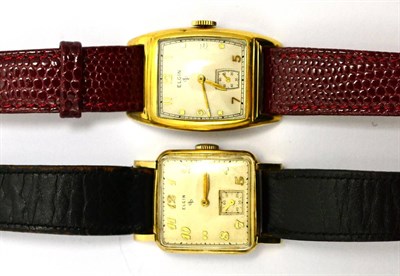 Lot 346 - Two plated wristwatches signed Elgin