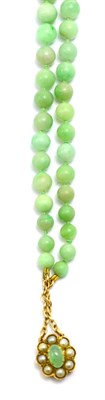 Lot 350 - A jade two row necklace