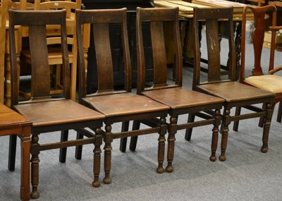 Lot 1010 - Four Arts & Crafts style oak chairs