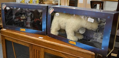 Lot 1030 - Steiff Yukon Quest Fulda ed.2000. group of two Huskys, another 2000 ed. Polar Bear (both in...