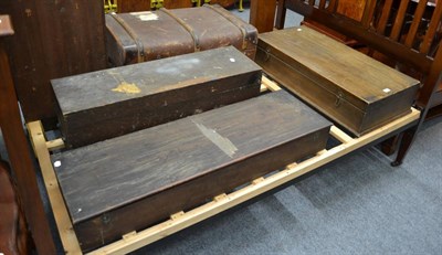 Lot 1039 - Three wooden hinged cases