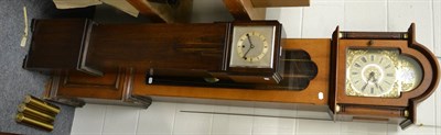 Lot 1046 - A small chiming longcase clock and a reproduction small longcase clock