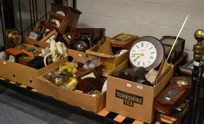 Lot 1057 - A quantity of mantel clocks, wall clocks and cuckoo clocks etc