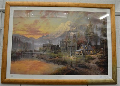 Lot 1061 - A large print, Evening Majesty, limited edition, after Thomas Kinkade