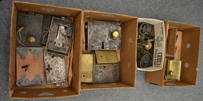 Lot 1070 - Four boxes of Georgian locks, keys and door furniture   Provenance: Originally from Georgian houses