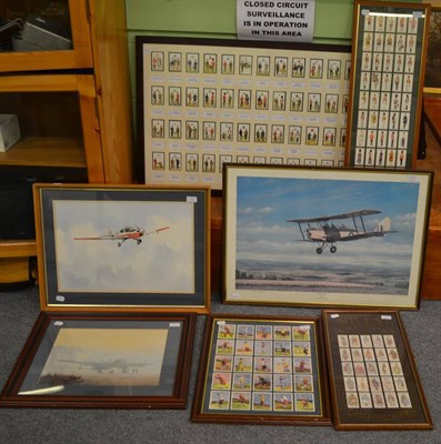 Lot 1147 - Eric Day, light aircraft, watercolour, E A Mills, signed print ";Early Days";, another similar...