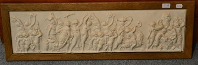 Lot 1148 - A 19th century marble frieze of a Bacchanalian revel