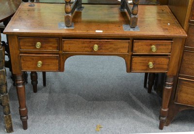 Lot 1220 - 19th century mahogany serving table with five drawers