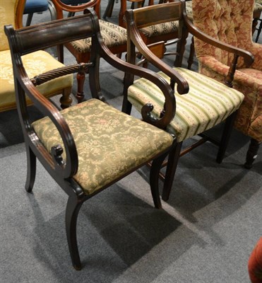 Lot 1250 - Two mahogany dining carver chairs